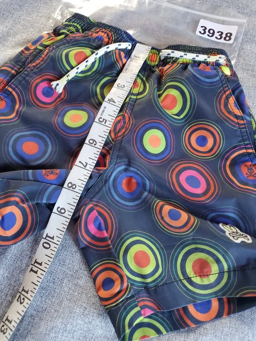 Psycho Bunny Boys Swim Trunks Multicolor Summer Beach Vacation Size 4 Mesh Lined